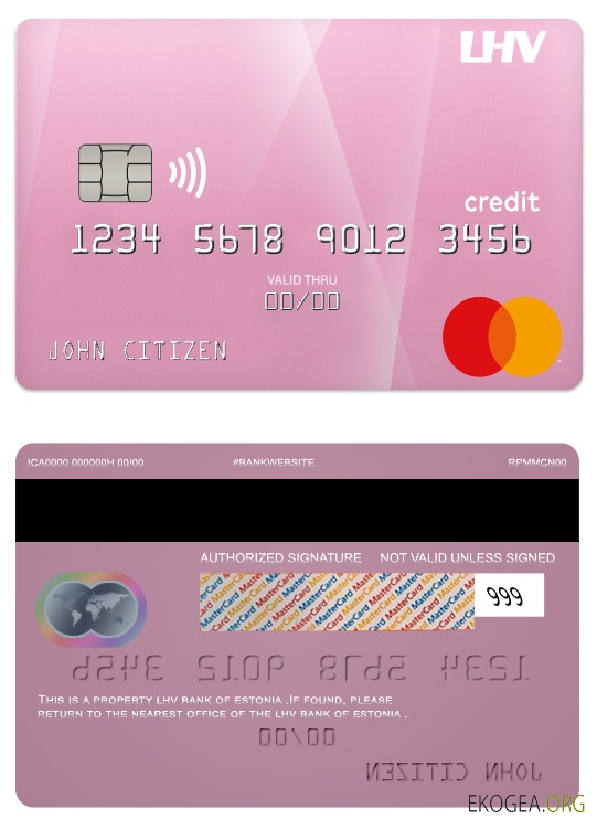 Mastercard de crédit bancaire Estonie LHV